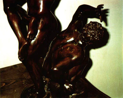 Bronze représentant “L’enlèvement d’une Sabine”. Fonte actuelle. Détail.