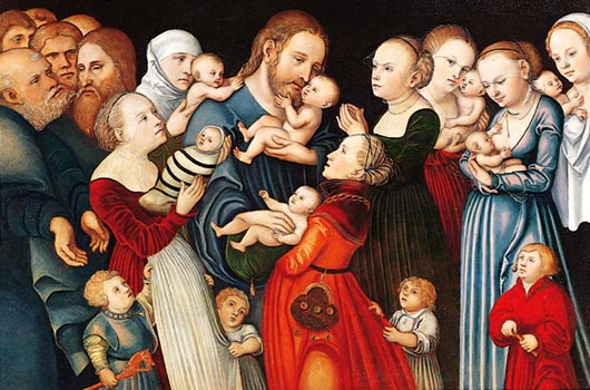 Faites Venir à moi les enfants - Lucas Cranach le Jeune (1515-1586)