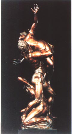 Bronze representing The Rape of a Sabine Woman, Giambologna, 16th century.
