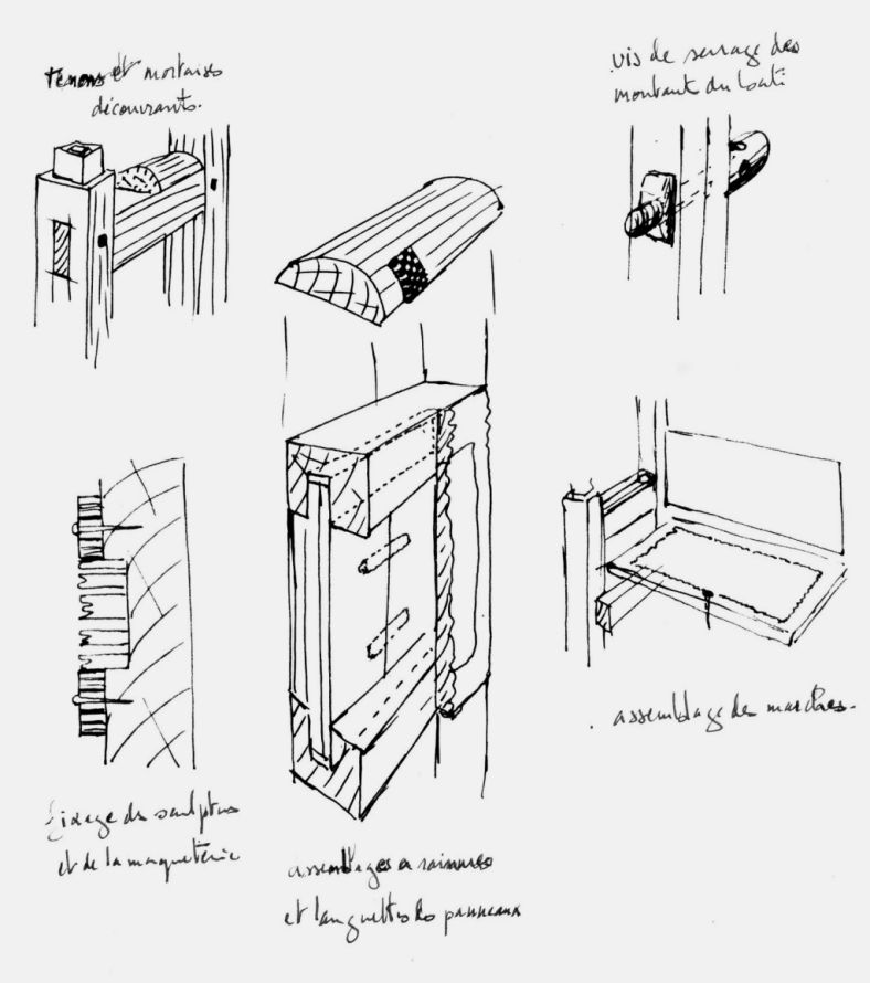 Minbar de la Koutoubia croquis d assemblage